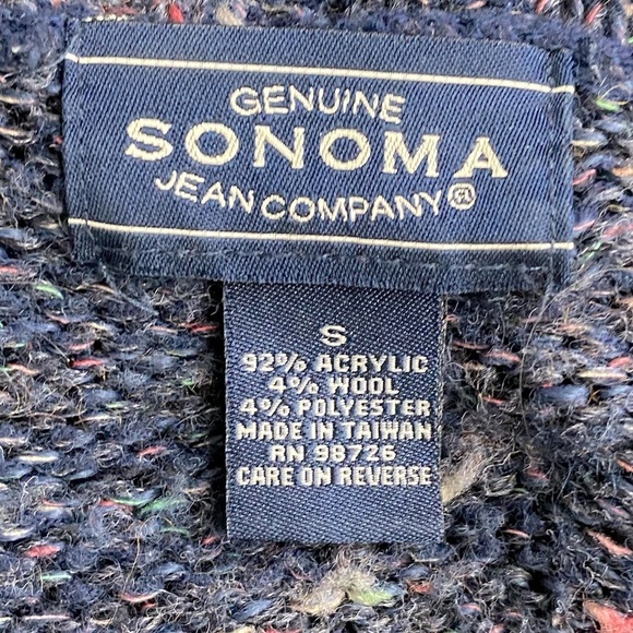 Vintage Sonoma Jean Company Navy Blue Confetti Knit Full Zip Mock Neck S - Picture 4 of 12